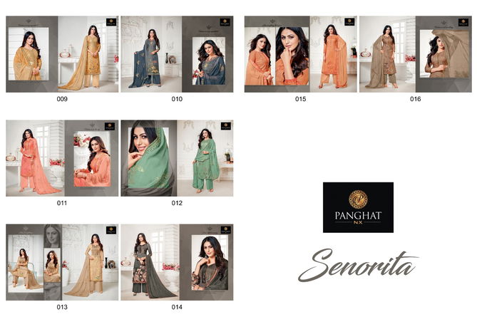 Panghat Senorita Cotton Silk Digital Print with Stylish Work Dress Materials Collection
